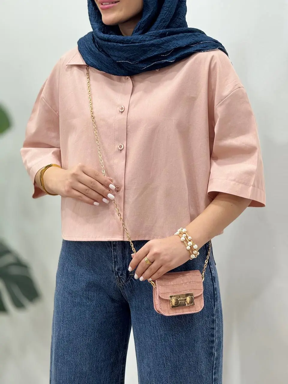 شومیز لینن پنبه ایل ماه